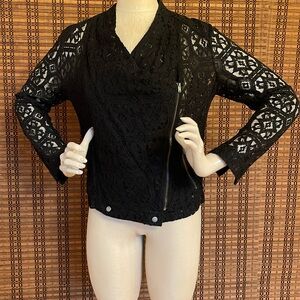 INC black lace moto jacket
